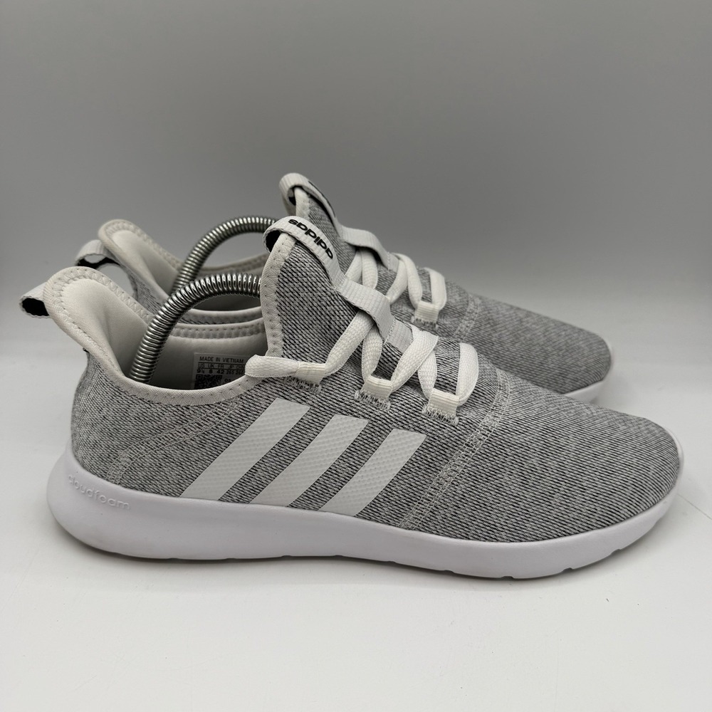 Adidas Cloudfoam Pure 2.0 Running Shoes Womens Sz 9.5 Gray/White Sneakers HO4756